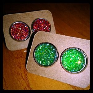 🎉4 for $15🎉cherry limeaid~druzy stud lot!